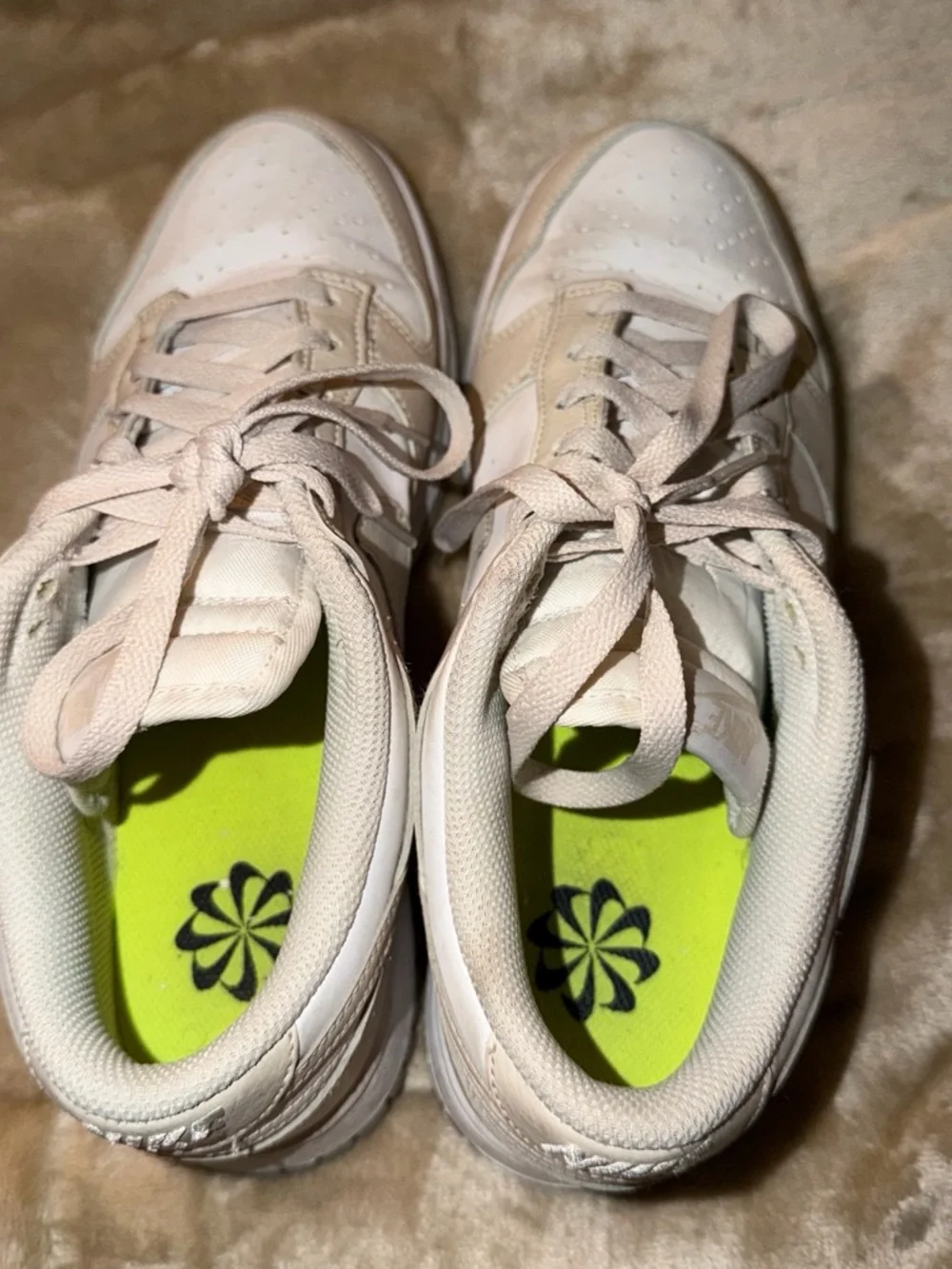 Nike Women's Low-Top Sneakers in Beige and White